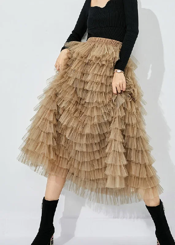 khaki-layered-tulle-a-line-skirt-exra-large-hem-summer