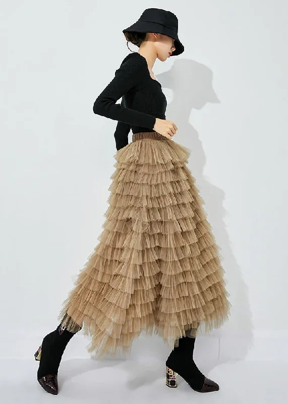 khaki-layered-tulle-a-line-skirt-exra-large-hem-summer