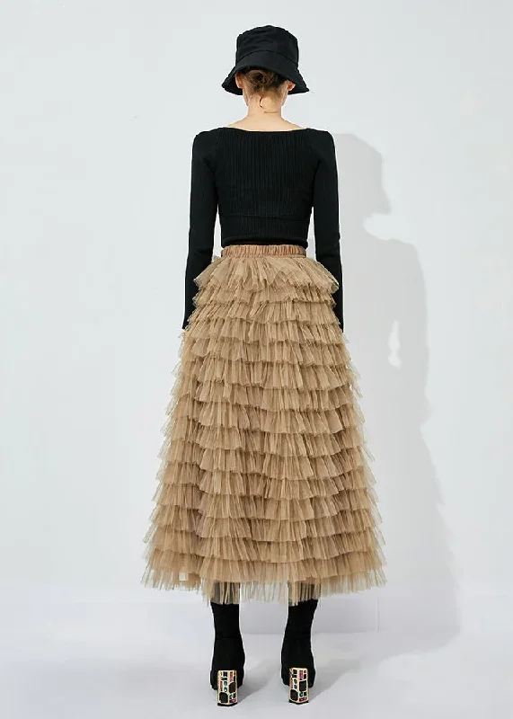 khaki-layered-tulle-a-line-skirt-exra-large-hem-summer