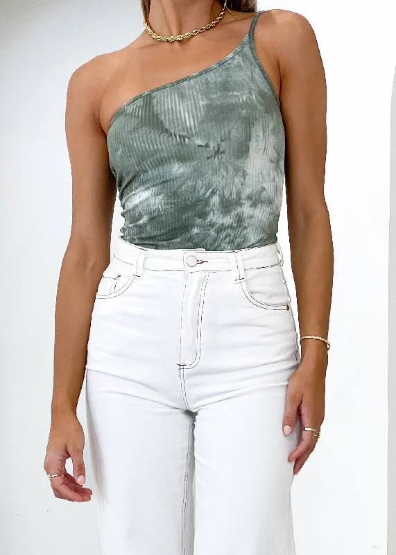 lima-one-shoulder-bodysuit-khaki-tie-dye