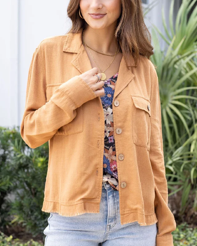 Linen Safari Jacket in Chai