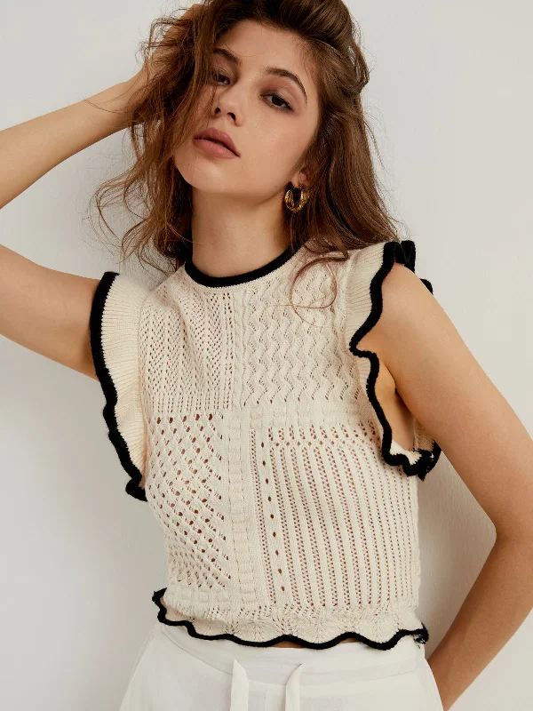 maze-crochet-eyelet-flounce-tank-top