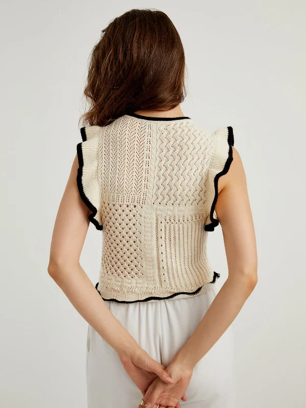 maze-crochet-eyelet-flounce-tank-top