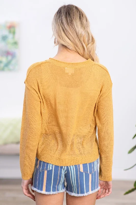 mustard-raw-edge-drop-shoulder-henley-sweater