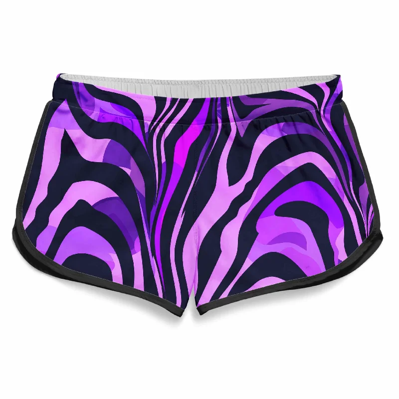 Noir Stripes Women's Retro Shorts