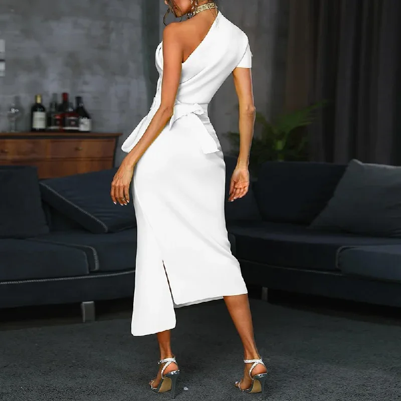 one-shoulder-ruched-irregular-party-dress-women-slit-high-waist-plunging-dresses-summer-2019-white-black-elegant-vestidos-femme