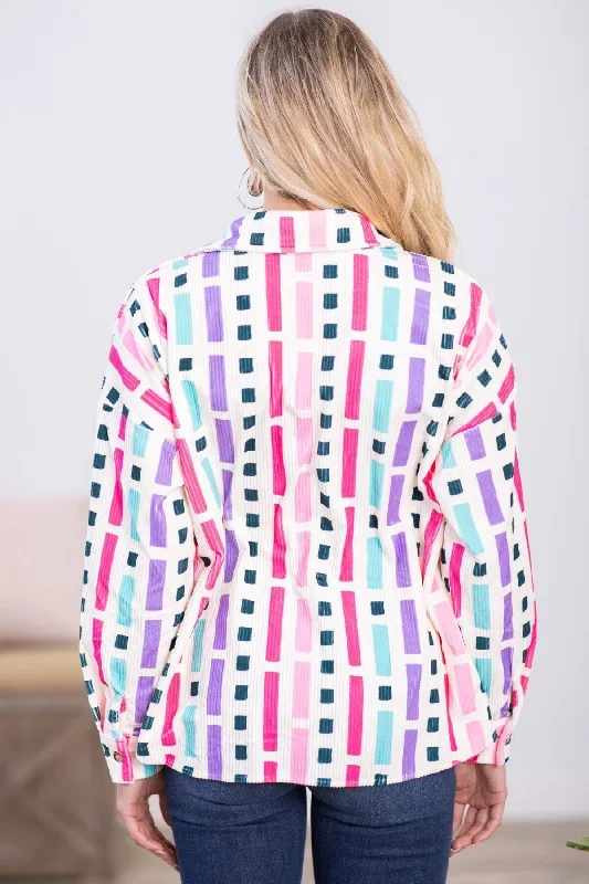 pink-multicolor-geometric-print-jacket