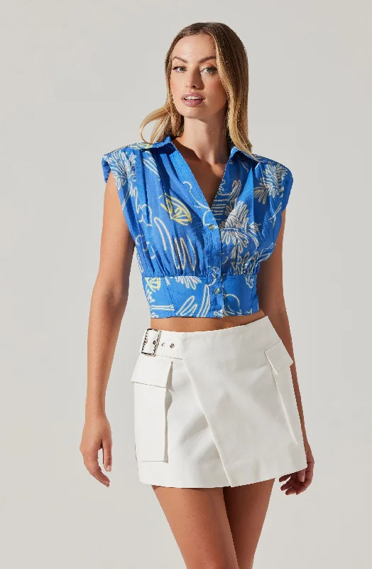 Pismo Collared Crop Top