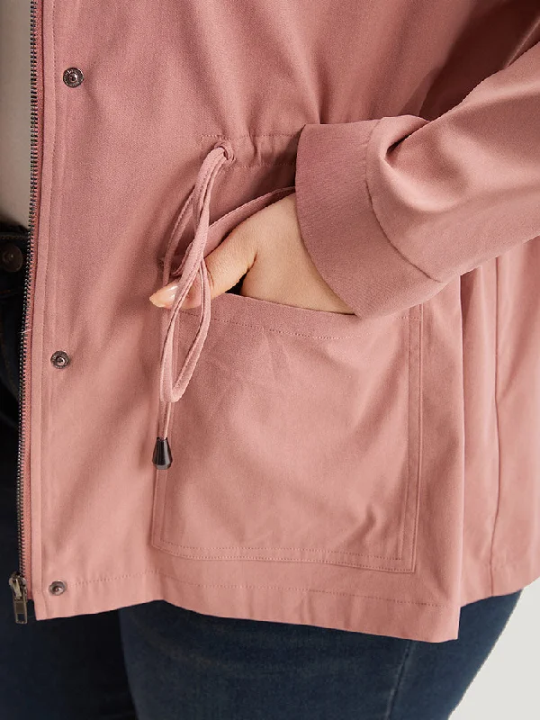 plain-pocket-button-through-drawstring-zipper-jacket