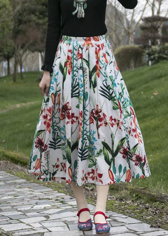 plus-size-print-wrinkled-cozy-a-line-skirt-summer