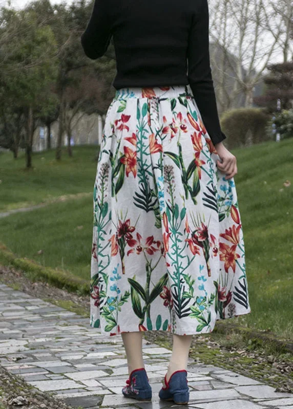 plus-size-print-wrinkled-cozy-a-line-skirt-summer