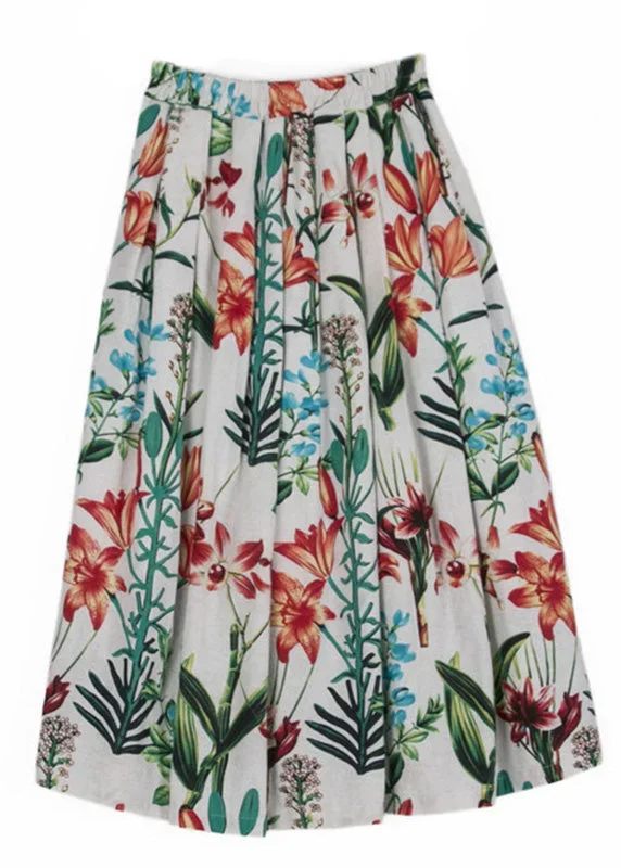 plus-size-print-wrinkled-cozy-a-line-skirt-summer