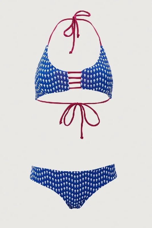 Polka Dot Ladder Detail Two Piece Bikini