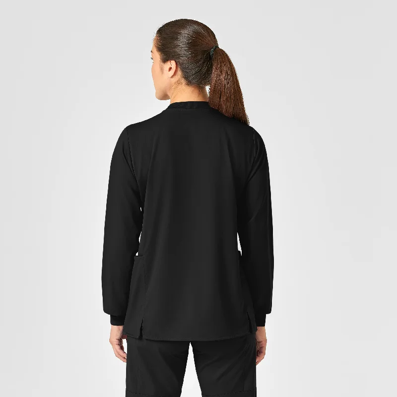 pro-womens-snap-front-scrub-jacket-black