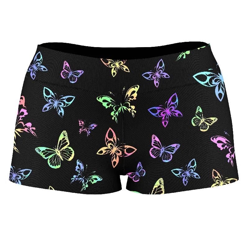 Psychedelic Butterflies High-Waisted Women's Shorts