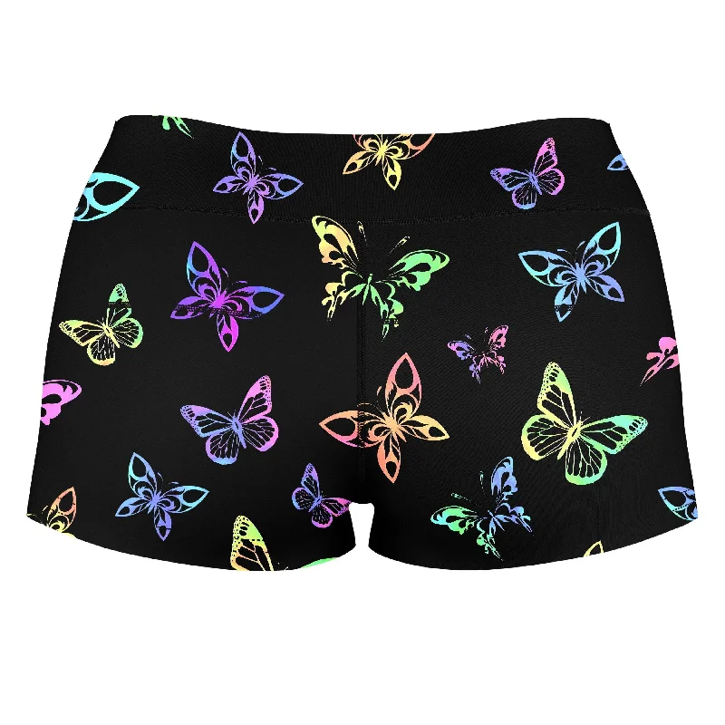 psychedelic-butterflies-high-waisted-womens-shorts