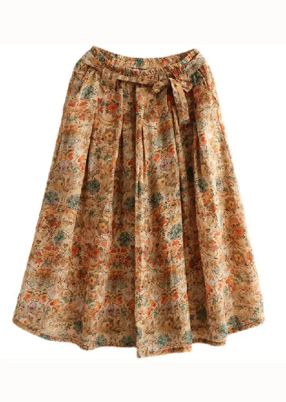 retro-khaki-wrinkled-pockets-print-patchwork-linen-skirts-summer