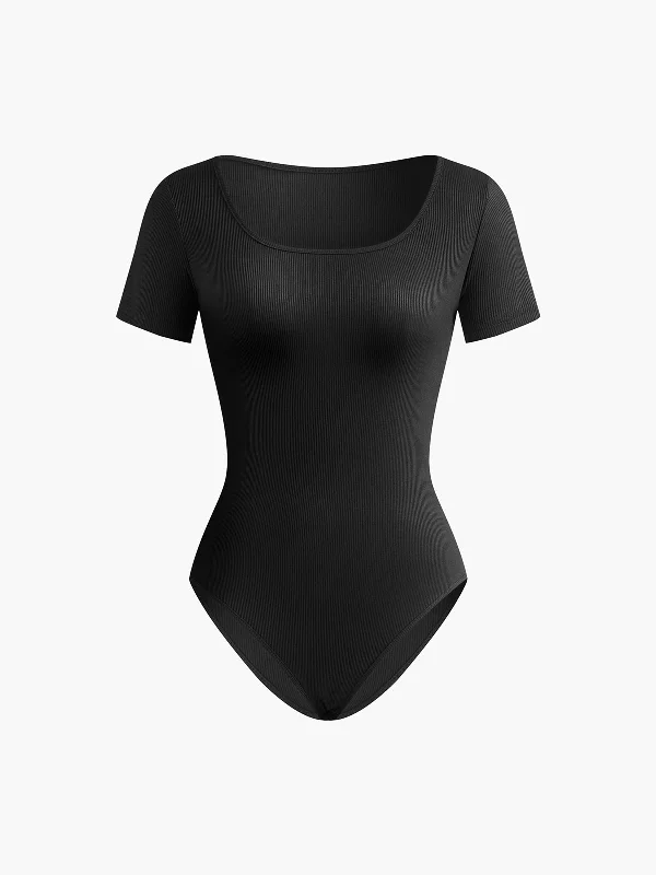 Ribbed Square Neck Bodysuit