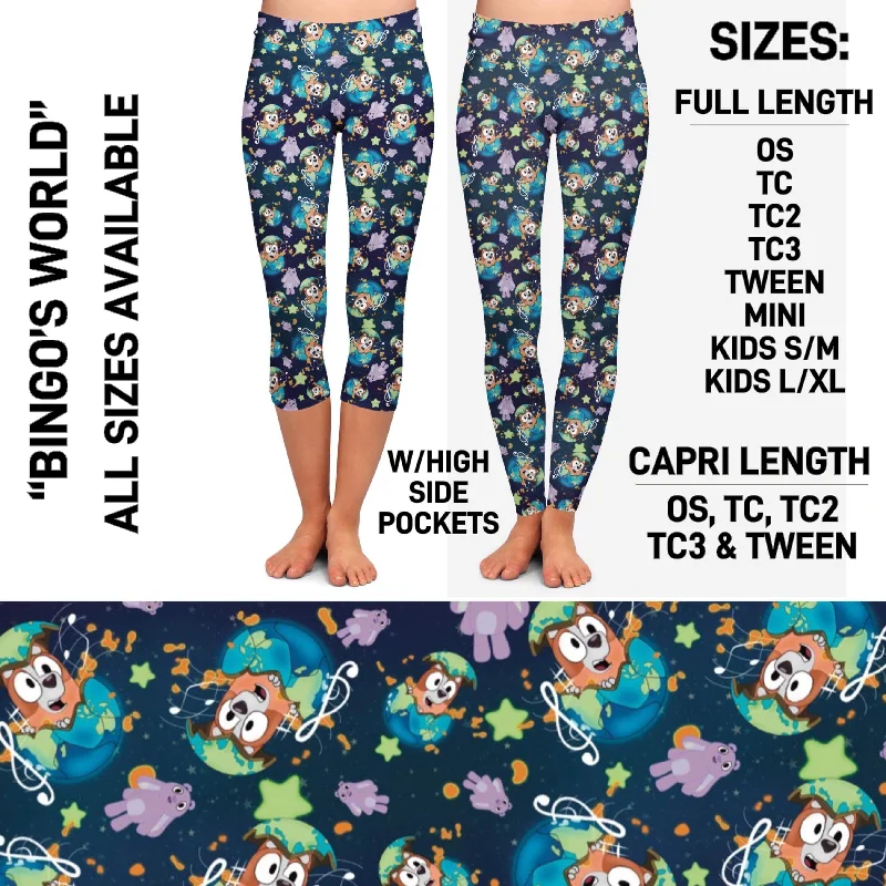 RTS - Bingo’s World Leggings & Capris with High Side Pockets