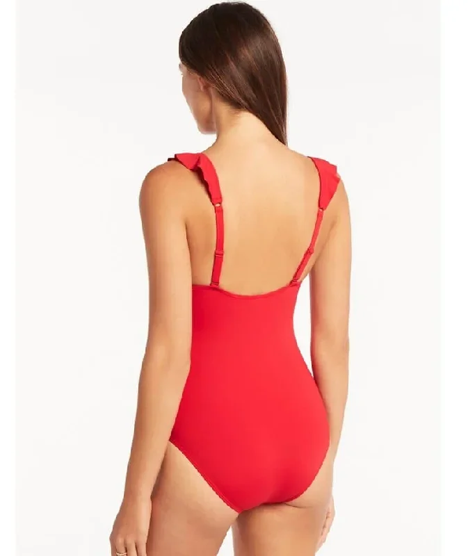 sea-level-eco-essentials-frill-one-piece-swimsuit-red