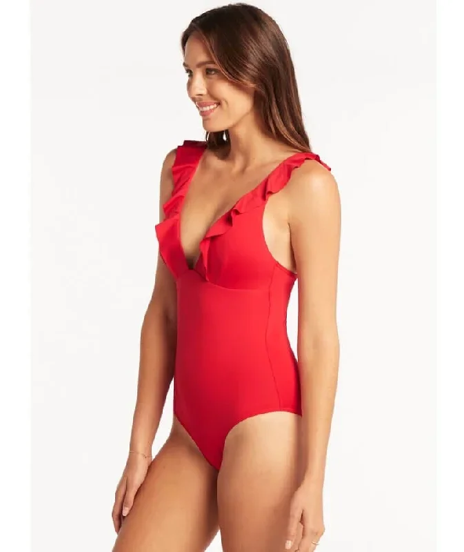 sea-level-eco-essentials-frill-one-piece-swimsuit-red