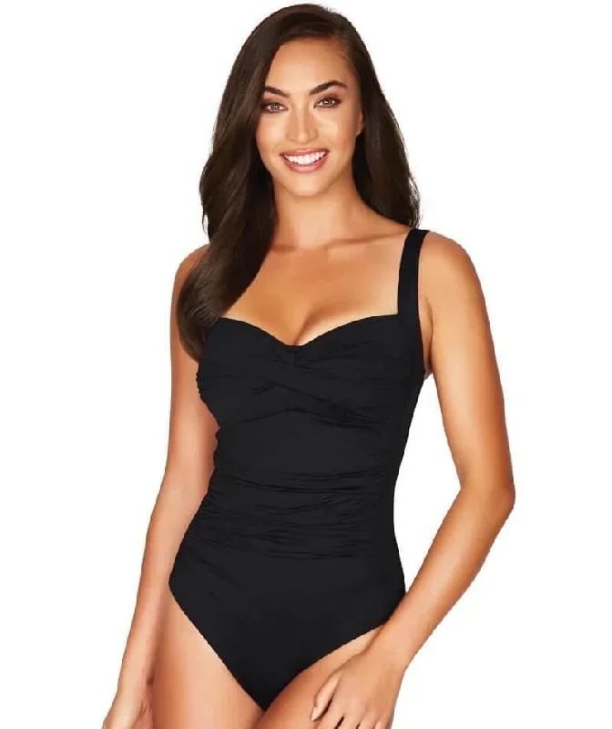 Sea Level Essentials Twist Front B-DD Cup One Piece Swimsuit - Black