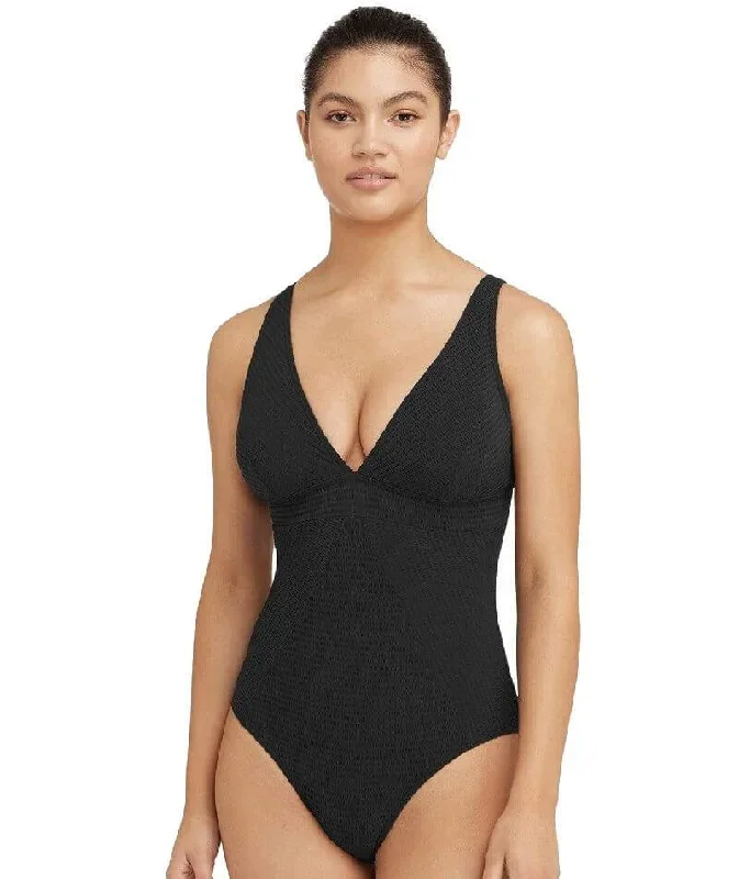 Sea Level Messina Panel Line B-DD Cup One Piece Swimsuit - Black