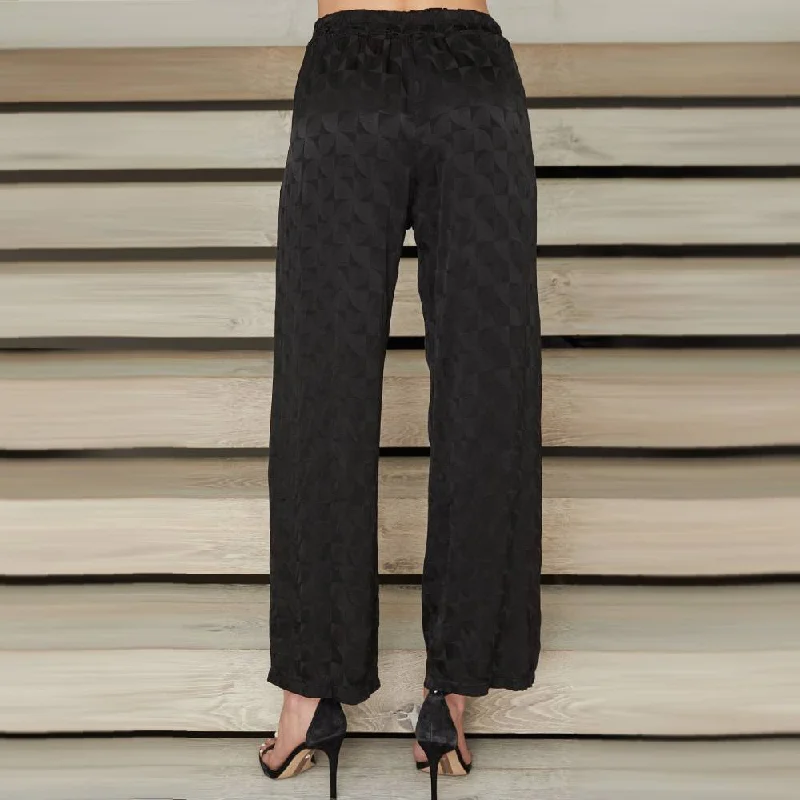 Silky Lattice Print Palazzo Pant