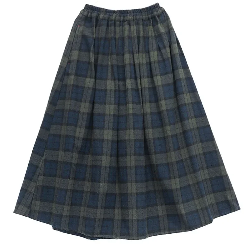 spring-casual-plaid-a-line-cotton-skirt