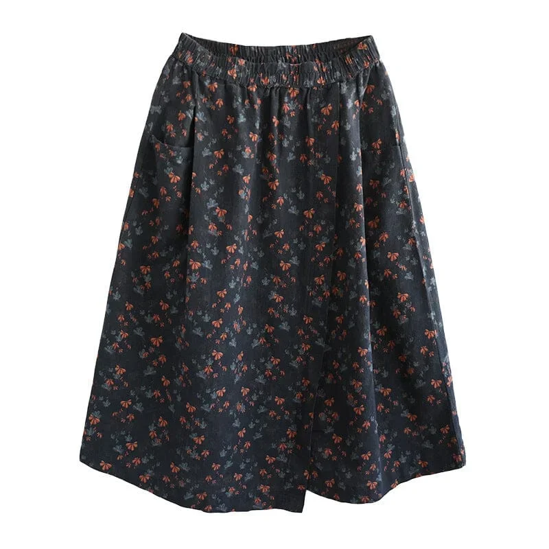 spring-summer-retro-floral-cotton-a-line-skirt