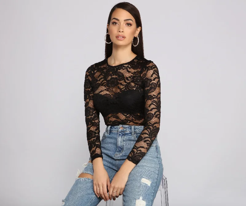 Stylishly Sheer Lace Bodysuit