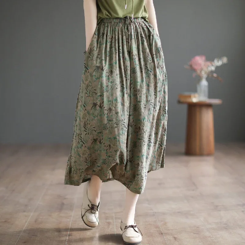 summer-casual-floral-print-cotton-a-line-skirt