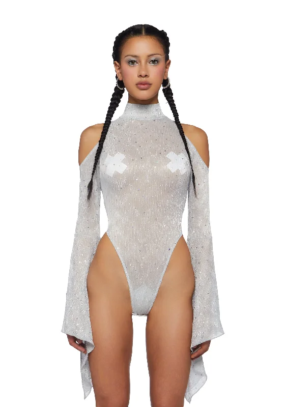 Transcendent Spectre Sequin Bodysuit - White