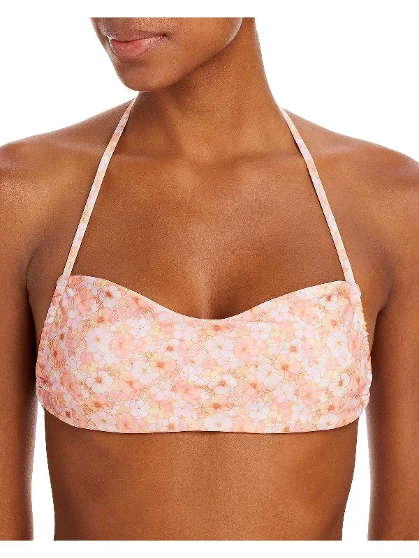 Tyra Womens Floral Halter Bikini Swim Top