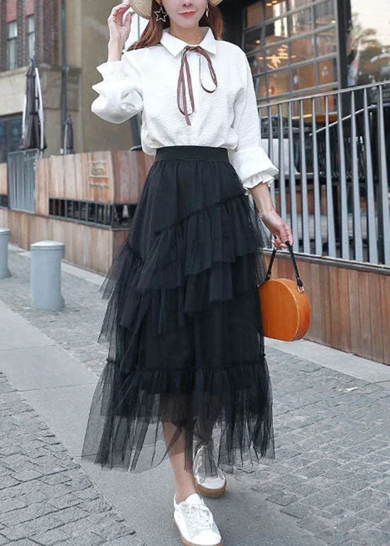 unique-black-ruffled-layered-patchwork-tulle-skirts-summer