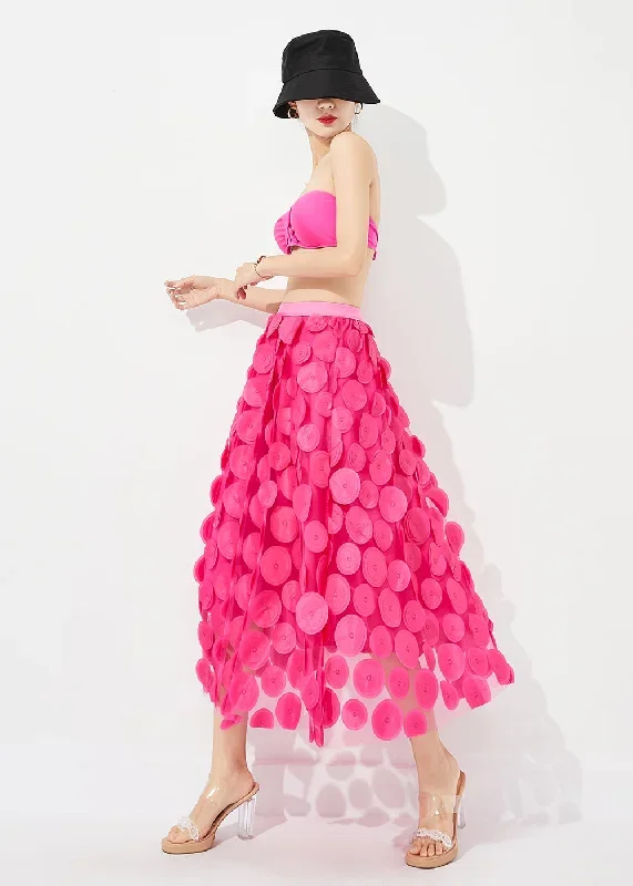 women-rose-elastic-waist-exra-large-hem-tulle-skirt-summer