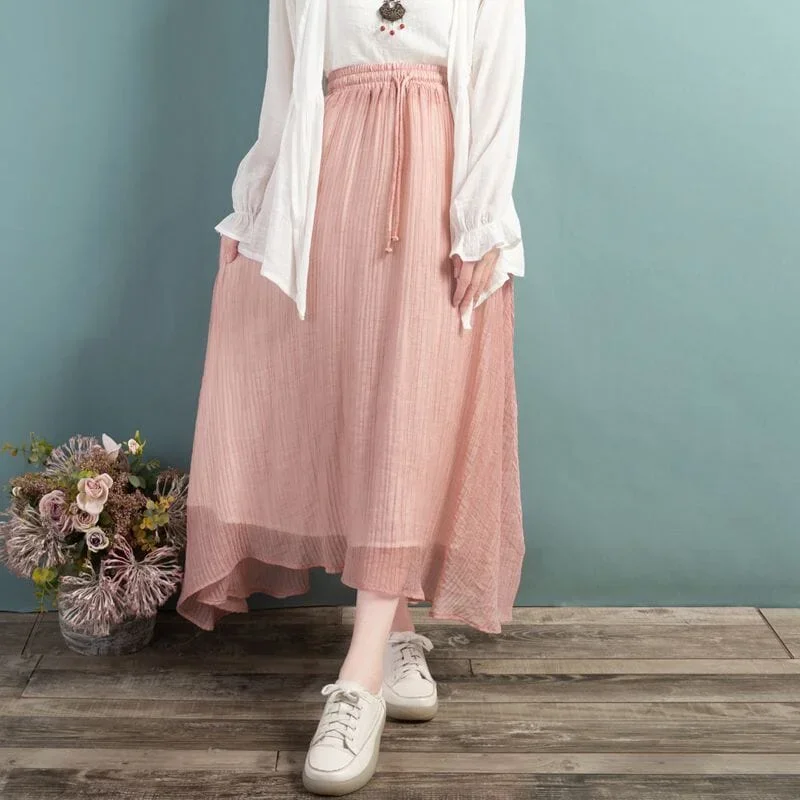 women-summer-chiffon-casual-loose-skirt