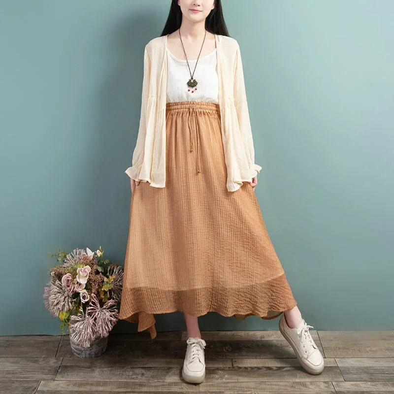 women-summer-chiffon-casual-loose-skirt