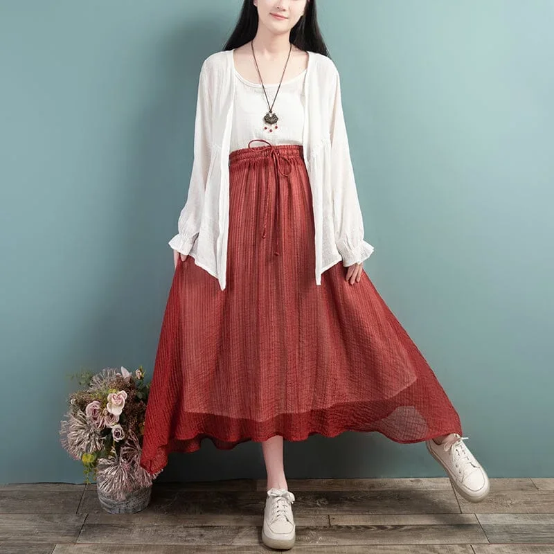 women-summer-chiffon-casual-loose-skirt