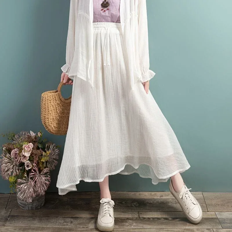 women-summer-chiffon-casual-loose-skirt