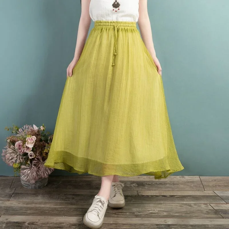 women-summer-chiffon-casual-loose-skirt