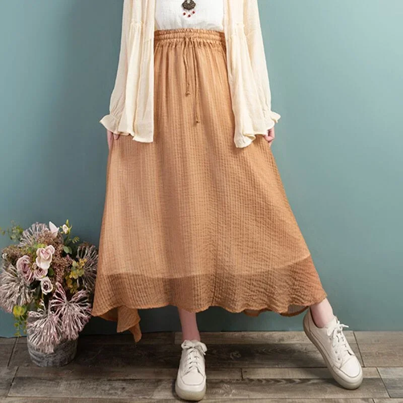 women-summer-chiffon-casual-loose-skirt