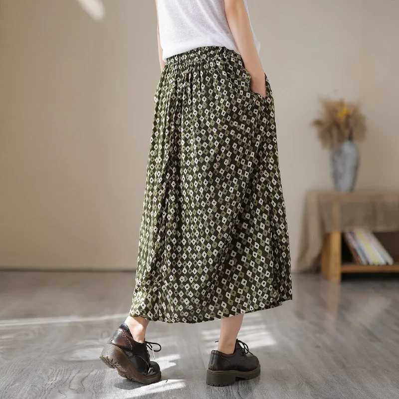 women-summer-floral-print-casual-skirt