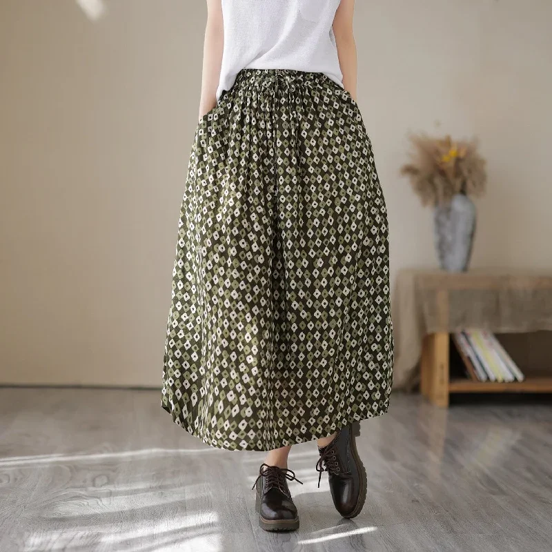 women-summer-floral-print-casual-skirt