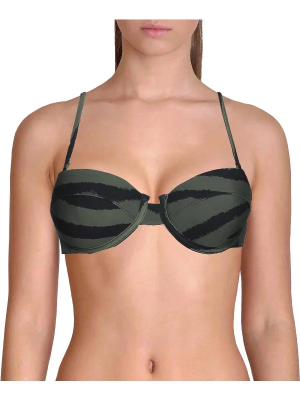 Womens Printed Underwire Bikini Swim Top