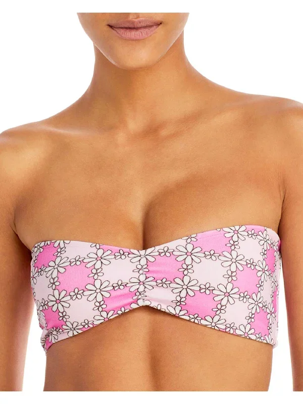 Womens Terry Cloth Bandeau Bikini Swim Top