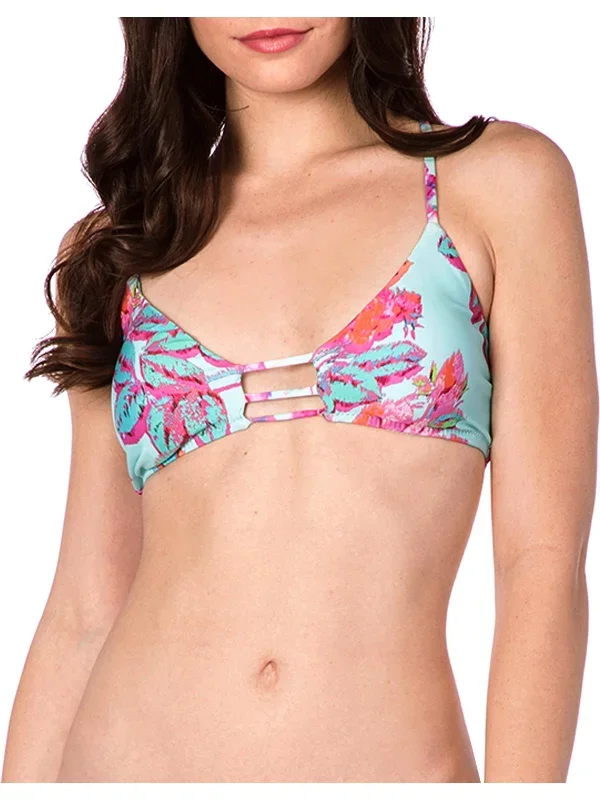 Wonderland Floral Enchantress Womens Strappy Beachwear Bikini Swim Top