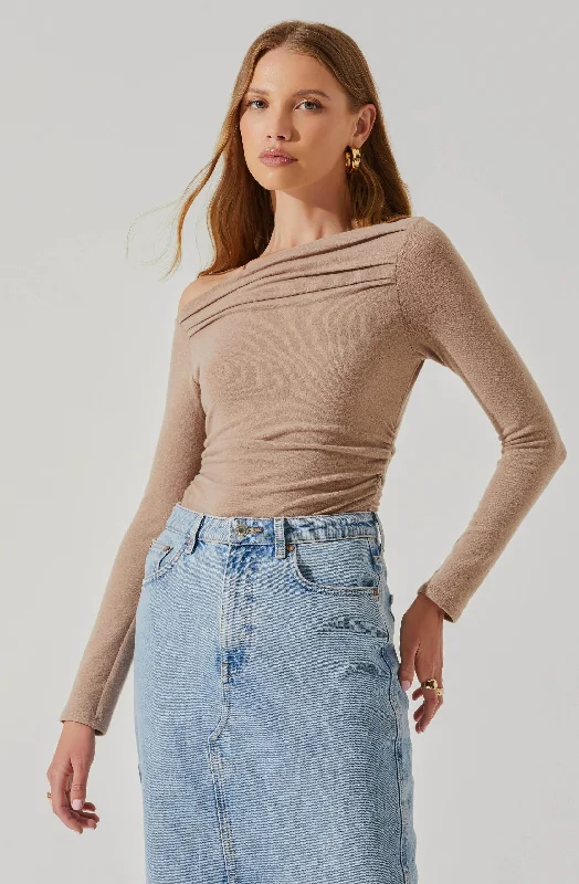 xiomara-ruched-off-shoulder-long-sleeve-bodysuit