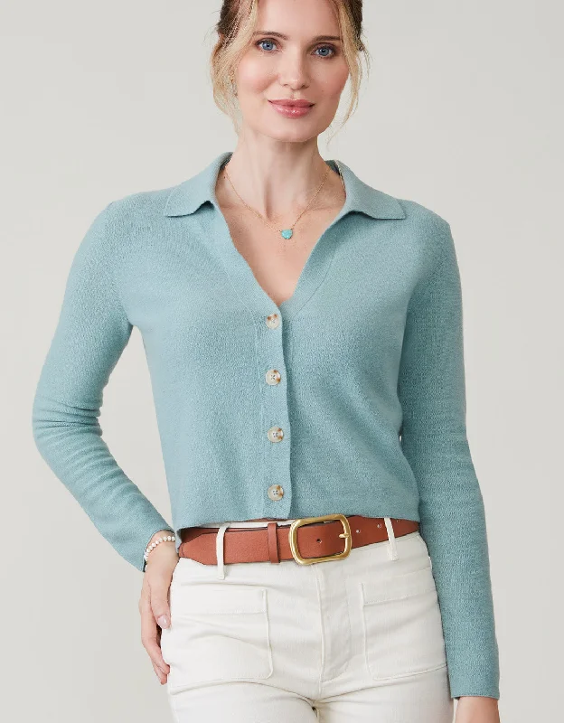 Yvette Cashmere Cardigan Blue Storm